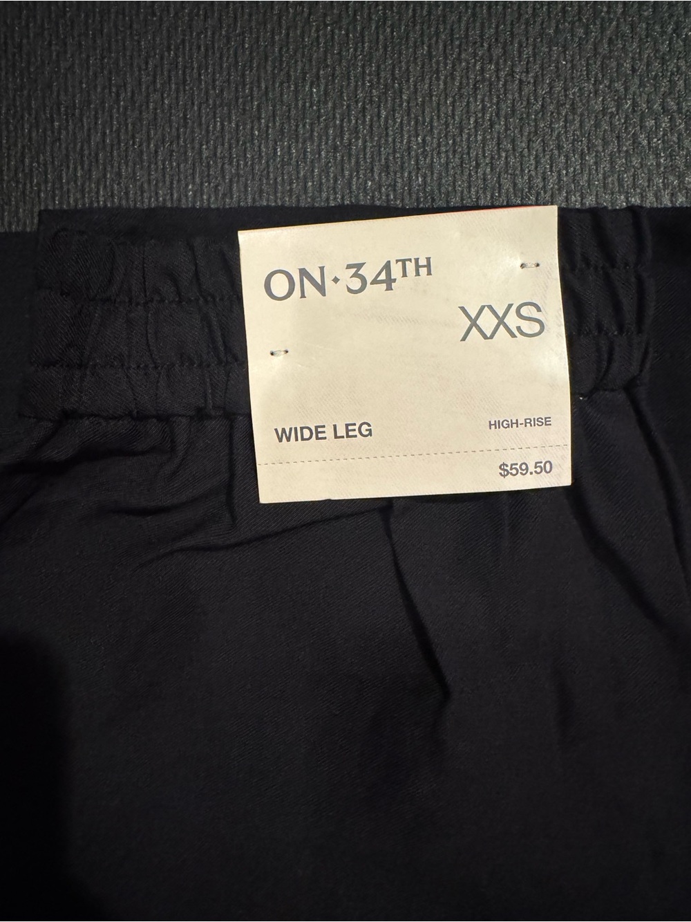 ON•34TH Black Wide-Leg High-Rise Trousers